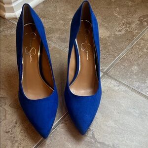 Jessica Simpson Cobalt Blue Pointed-Toe Suede Pumps
